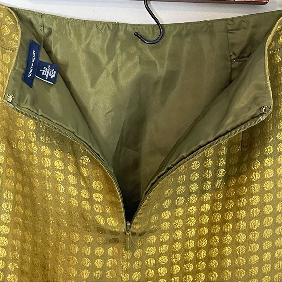 Tommy Hilfiger Womens Silk Blend Jacquard Dotted Metallic Pencil Skirt Size 6 - Picture 5 of 9